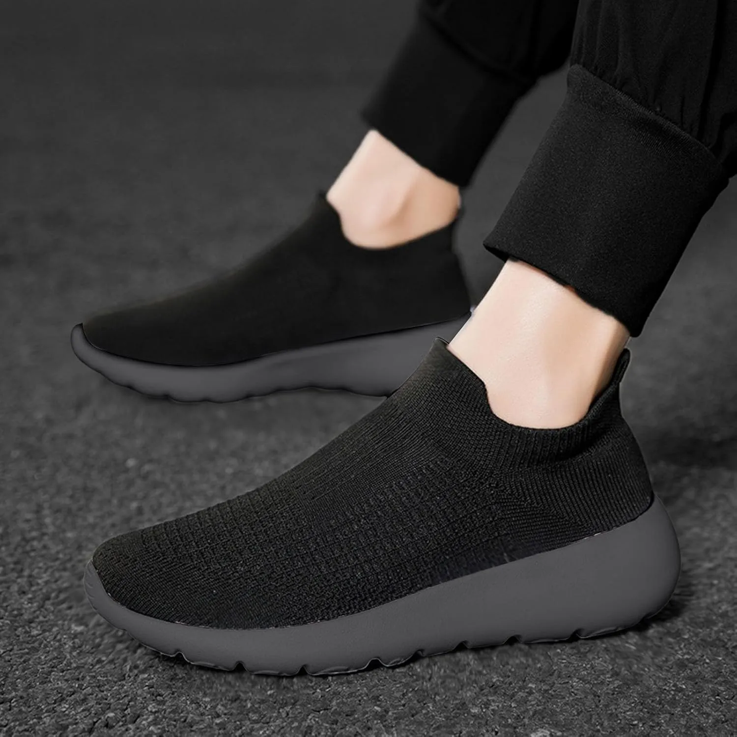 Arch Support Non Slip Minimalist Shoes for Men Outdoor Athletic Slip-On Hiking Shoe Casual Elderly Lace Up Shoes