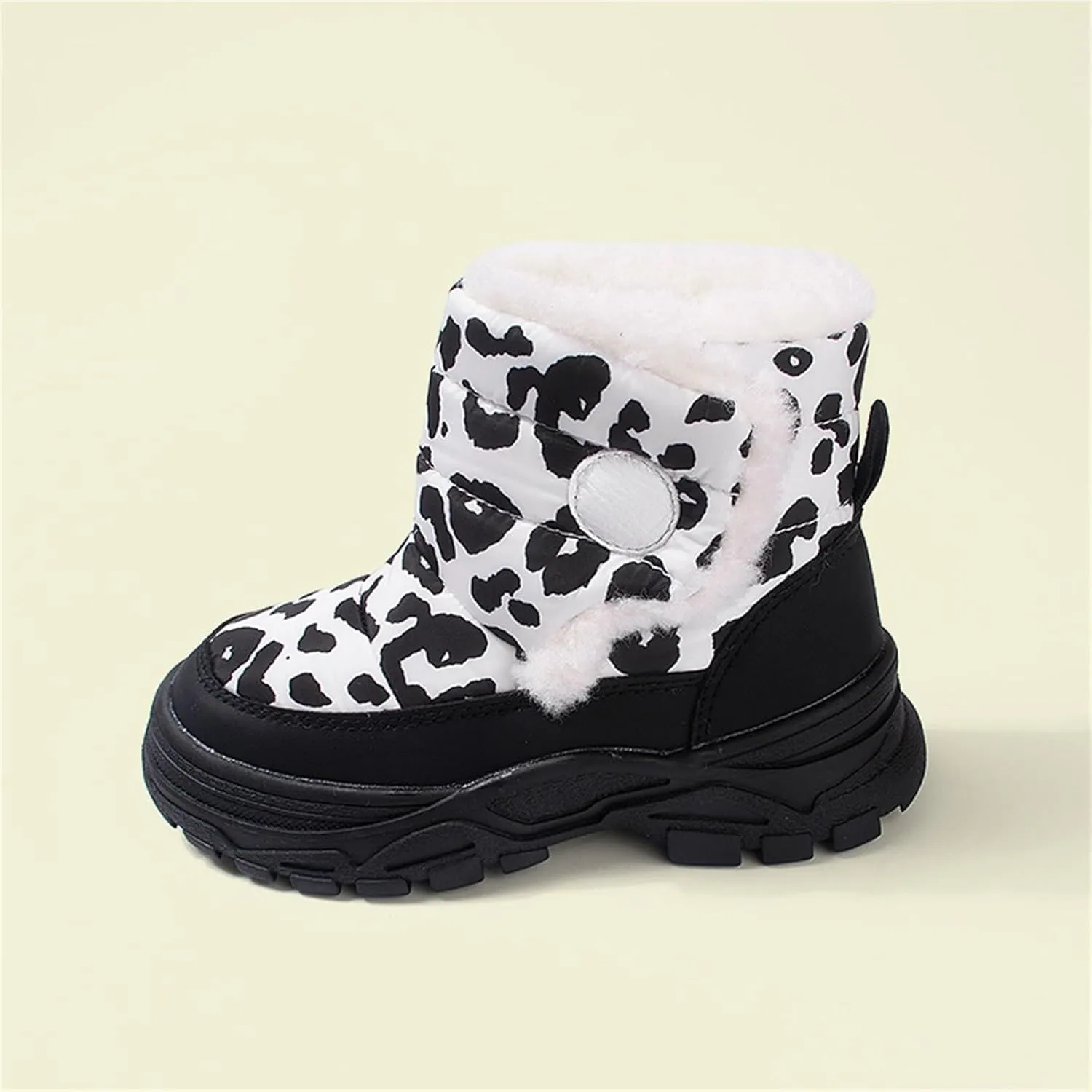 Baby Boys Girls Leopard Winter Warm Cozy Shoes Fleece Snow Boots Toddler Infant Non-Slip Faux Fr Leather Boots Size 13