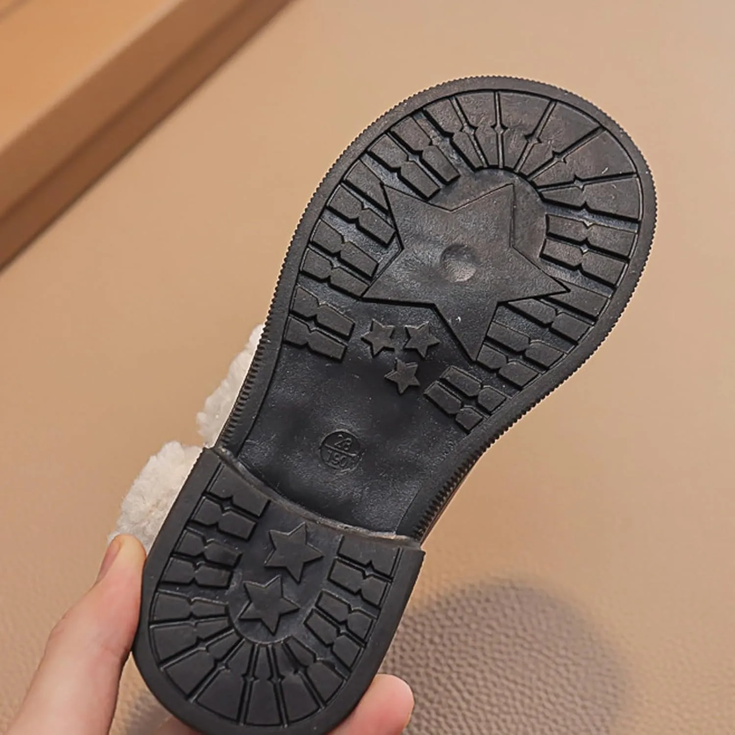Big Kids Girls Winter Fleece Plush Ankle Booties PU Leather Water-Proof Faux  Lined Thick Comfortable Shoes