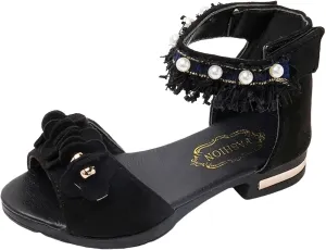 Bohemian Sandals for Girls Children Shoes Thick High Heeled Sandals Fashionable Small High Heeled Girls Easter