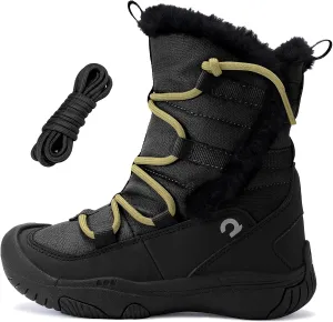 Boys Girls Snow Boots Waterproof Outdoor Sport Warm Cozy Anti-Slip Lightweight Winter Shoes for Toddler/Little/Big Kid