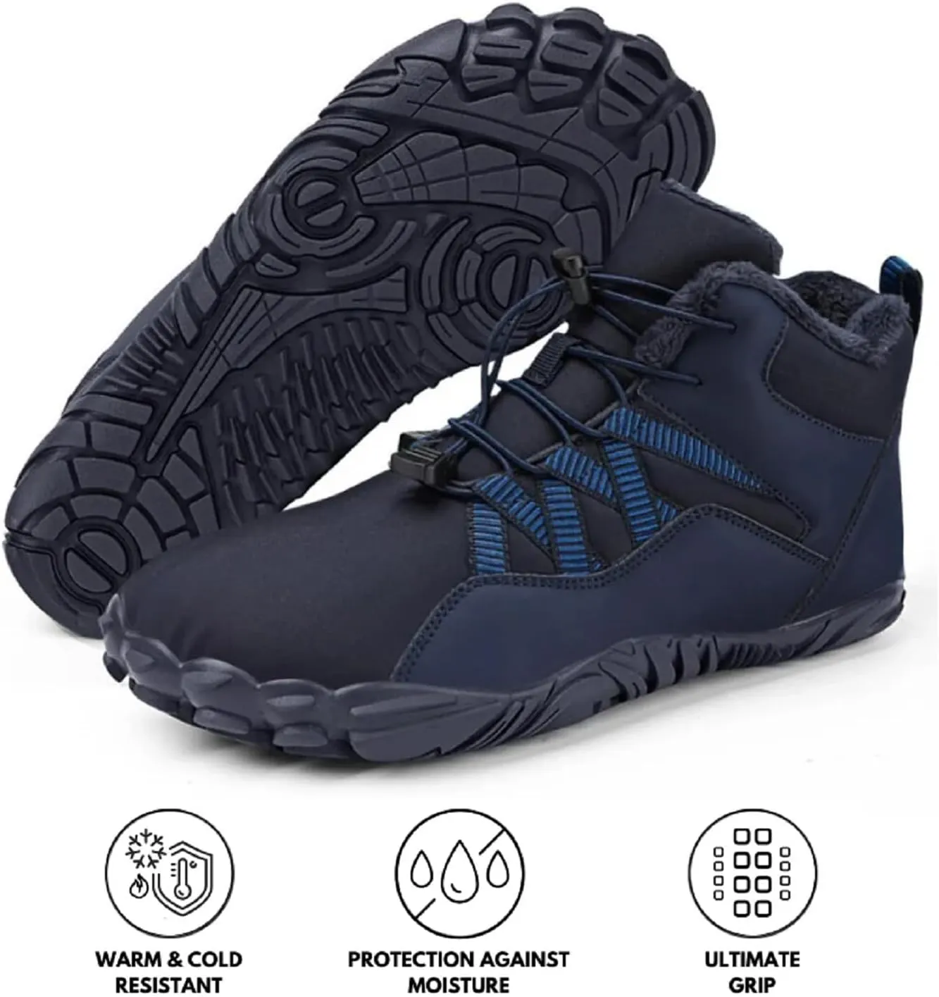 Carter Elite HF Non - Slip, Flexible Winter Barefoot Boots, Wide Toe Box, Lightweight Minimalist Zero Drop Sole, Breathable Upper Material Unisex