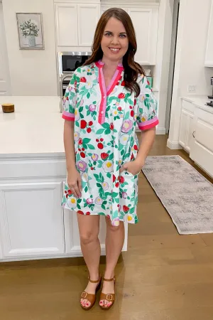 Charming Florals White Print Dress