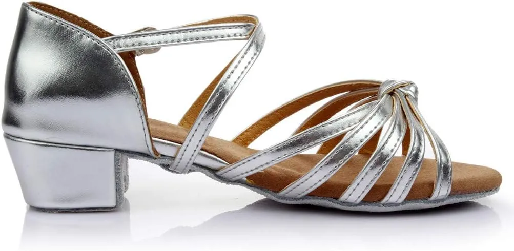 Chunky Heels Sandals Women Summer Dress Shoes Latin Dance Shoes Satin Ballroom Tango Performance Practice Dance Shoes
