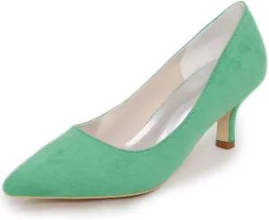 Closed Toe Bridal Wedding Shoes - High Heel Slip-On Satin Pumps, Perfect for Evening Parties, Proms & Formal Dresses