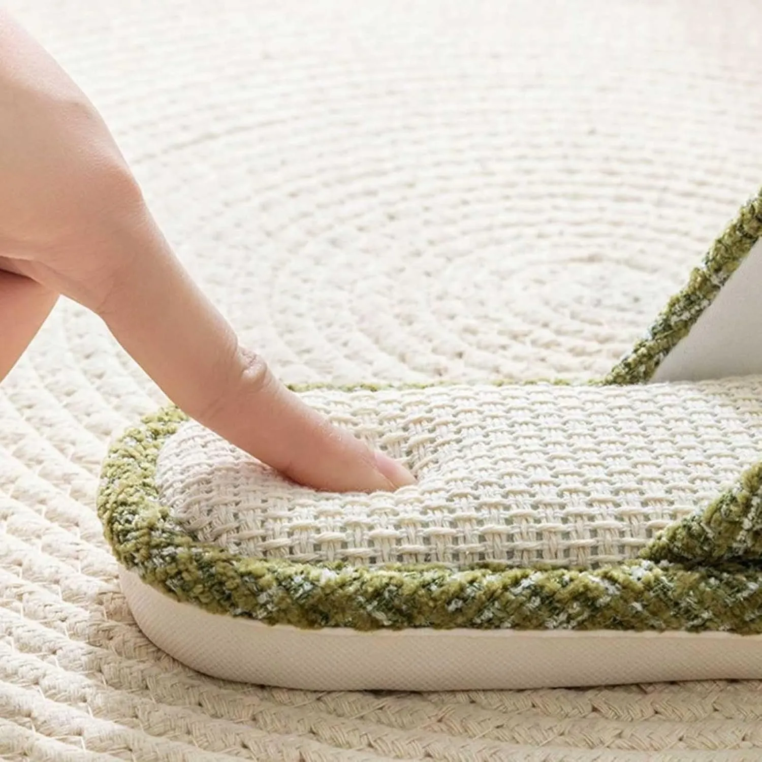Couples Fashion Open Toe Cloth Mute Slippers Men's and Women's Linen Home Shoes Women Bed Slippers Size 11