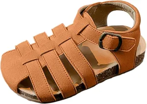 Flat Sandals Summer Shoes for Kids Big Kids Girls Shoes Comfortable Soft Bottom Closed Toe Sandals Fashionable Hollow Casual Fashion