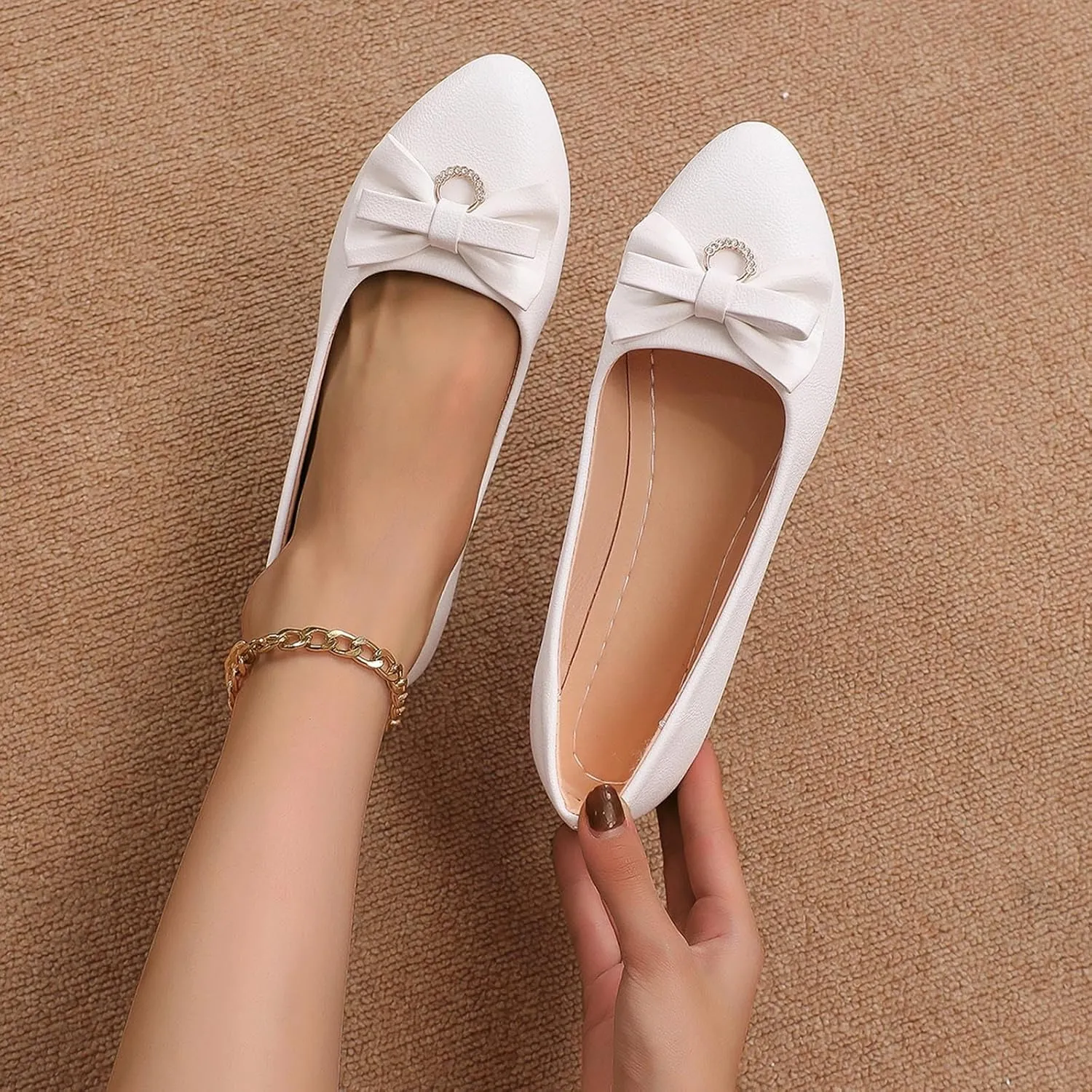 Flat Shoes for Women Dressy Work Shoes Ballet Flats Comfortable Slip On Loafers Round Toe Office Shoe Flat Dress Shoe