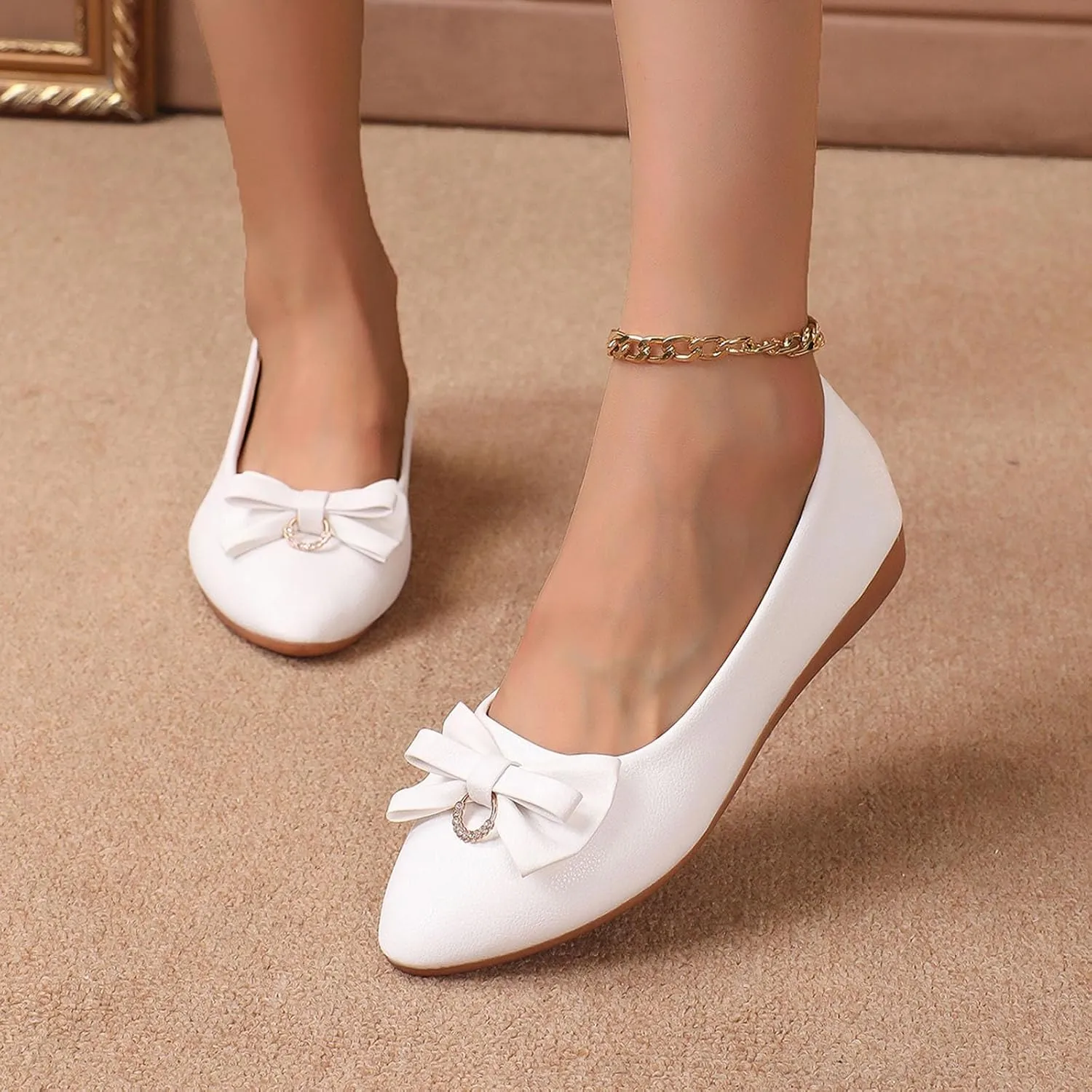 Flat Shoes for Women Dressy Work Shoes Ballet Flats Comfortable Slip On Loafers Round Toe Office Shoe Flat Dress Shoe