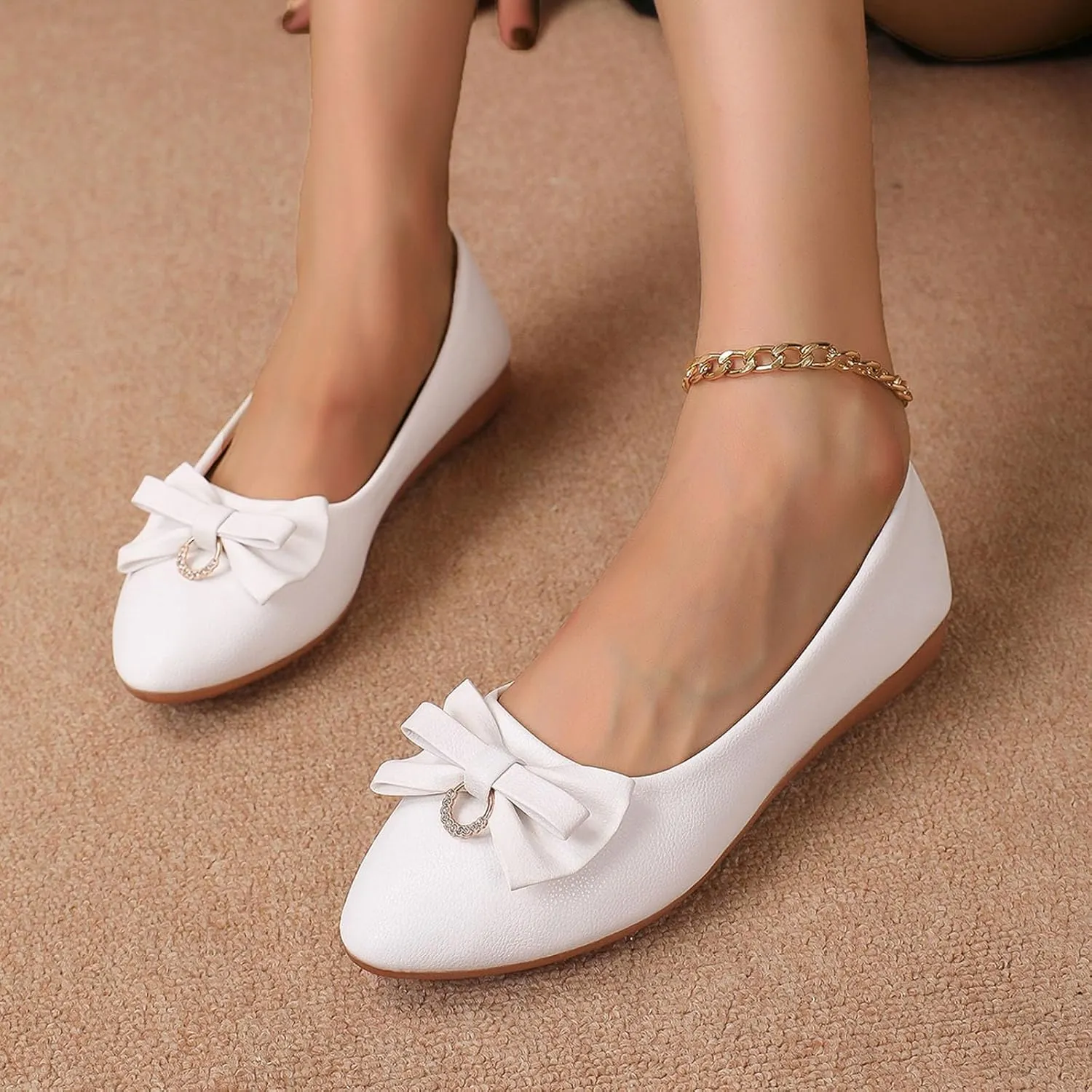 Flat Shoes for Women Dressy Work Shoes Ballet Flats Comfortable Slip On Loafers Round Toe Office Shoe Flat Dress Shoe
