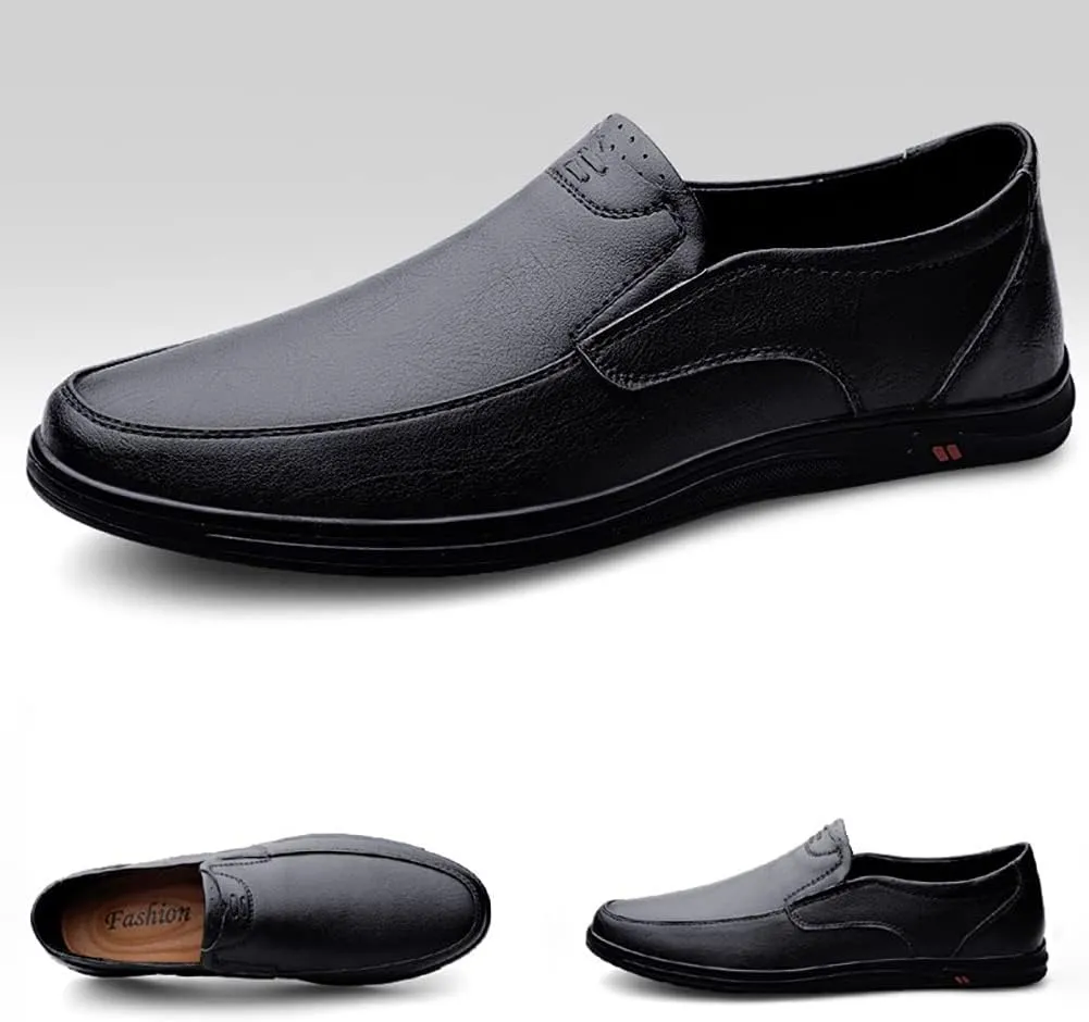 GEXECEUSS Men's Loafers Lightweight Driving Shoes Slip On Casual Penny Loafers Moccasin Flats Boat Shoes Anti-Slip Walking Shoes