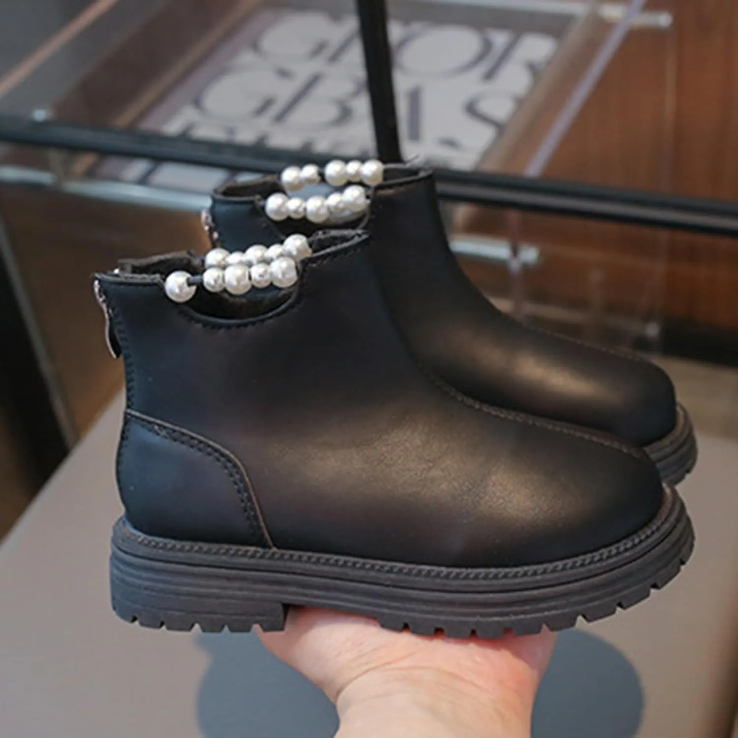 Girl Ankle Boots Soft Rubber Sole Low Heel Western Ankle Booties Kids Non-Slip Zipper Shoes Girls Dress Shoes Size 12
