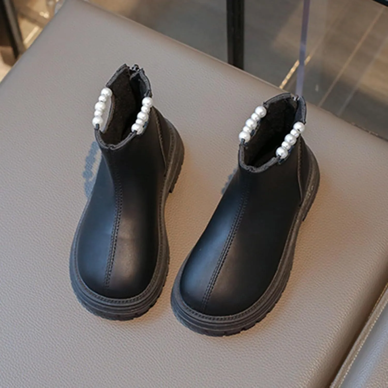 Girl Ankle Boots Soft Rubber Sole Low Heel Western Ankle Booties Kids Non-Slip Zipper Shoes Girls Dress Shoes Size 12