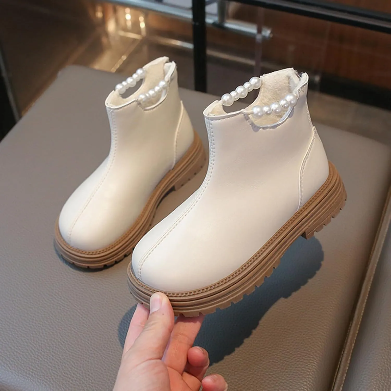 Girl Ankle Boots Soft Rubber Sole Low Heel Western Ankle Booties Kids Non-Slip Zipper Shoes Girls Dress Shoes Size 12