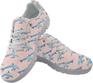 Girls Sports Trainer Running Shoes Womens Causal Travel Running Sneaker Walking Low Heel Lace up Breathable Flexible