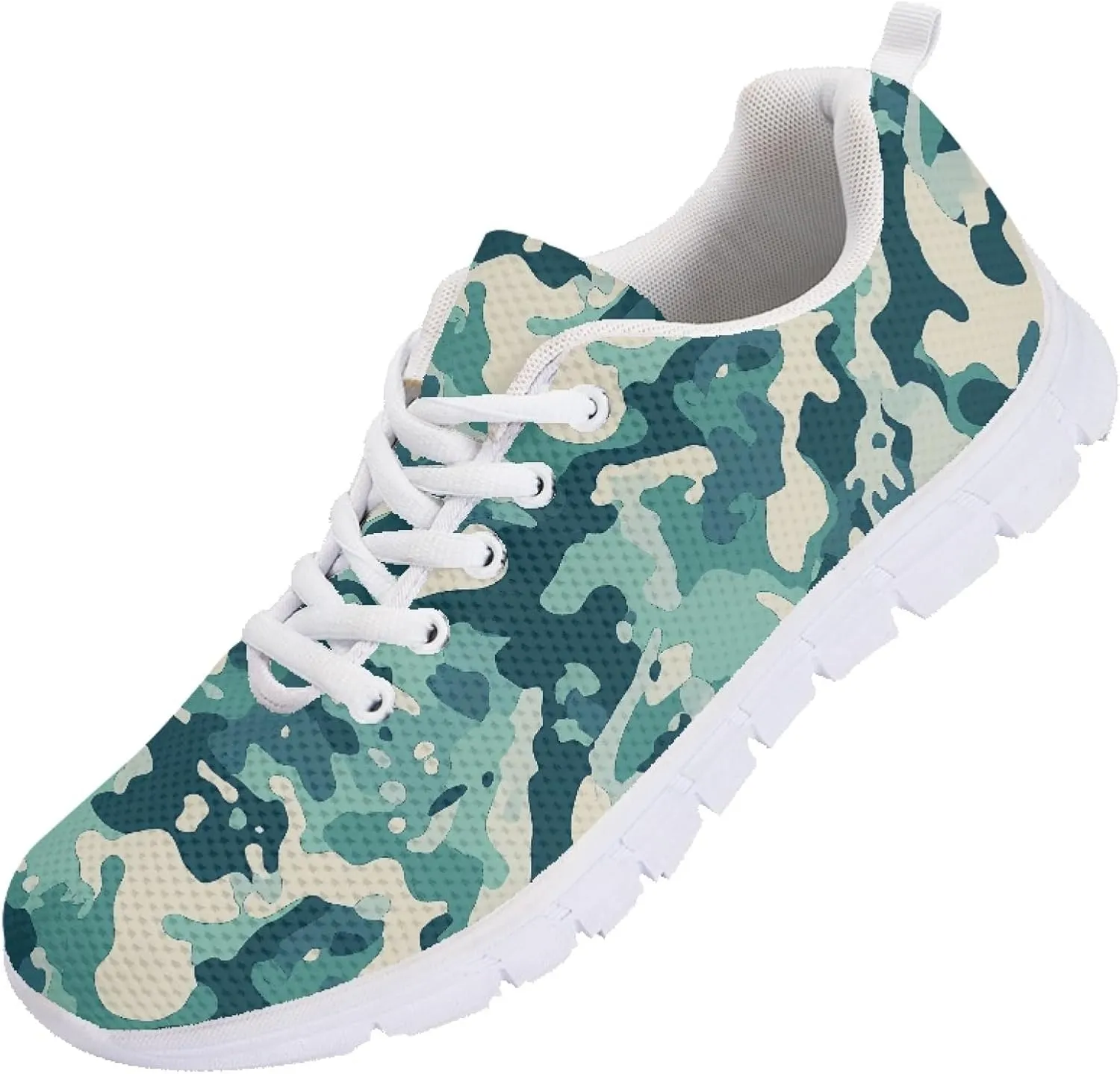 Girls Sports Trainer Running Shoes Womens Causal Travel Running Sneaker Walking Low Heel Lace up Breathable Flexible