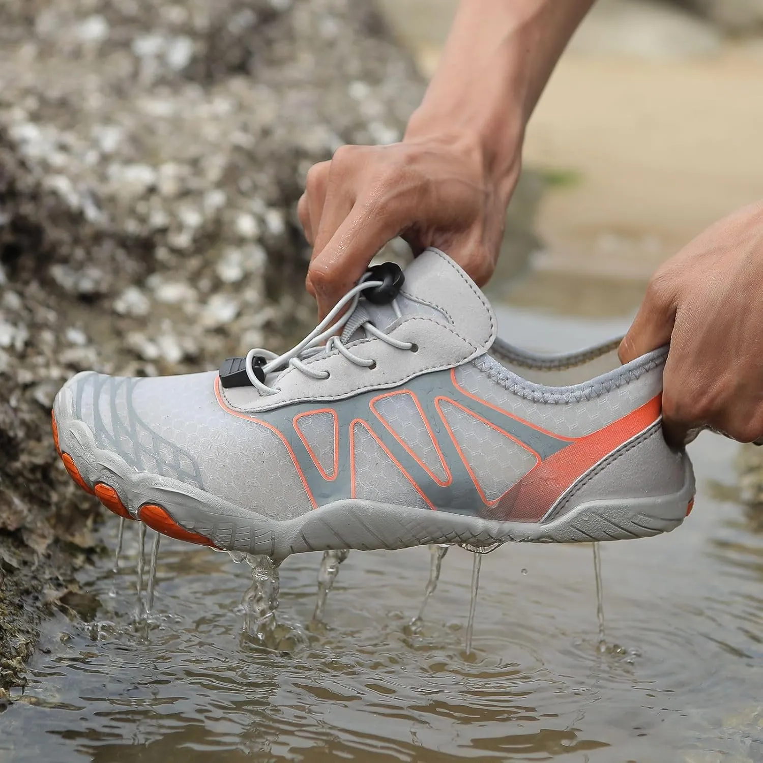 Hike Barefoot Shoes Women Wide Toe Box Healthy Hiking Water Shoes with Arch Support for Women Walking Wide Toe Box Non-Slip Outdoor Sports Zero Drop Shoe Walking Outdoor Breathable Footwear
