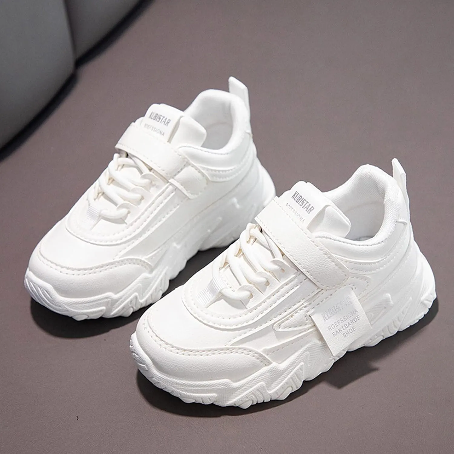 Kid Sneakers Girls Boys Running Walking Sports Adjustable Strap Sneakers Waterproof High Top Lightweight Casual Shoes