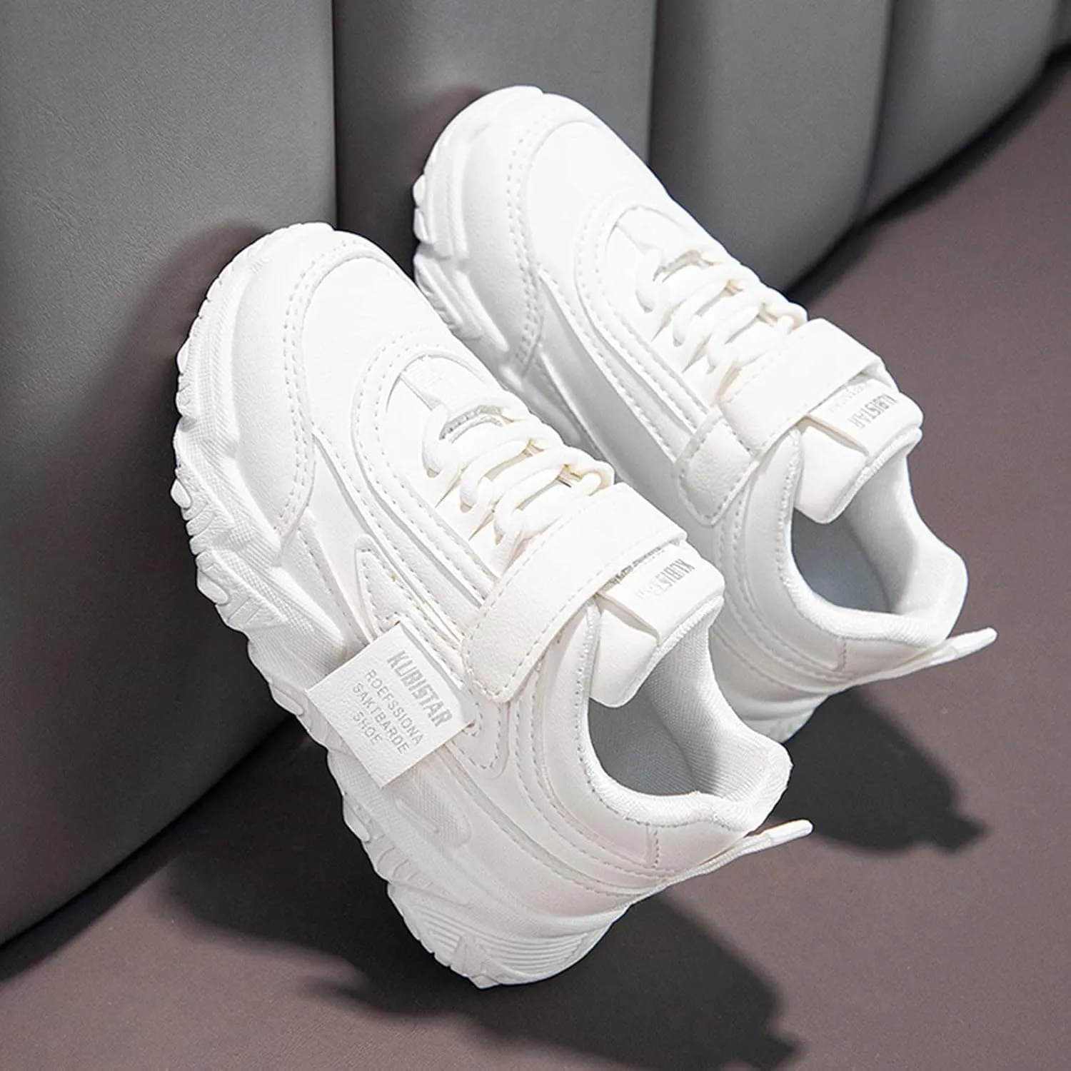 Kid Sneakers Girls Boys Running Walking Sports Adjustable Strap Sneakers Waterproof High Top Lightweight Casual Shoes
