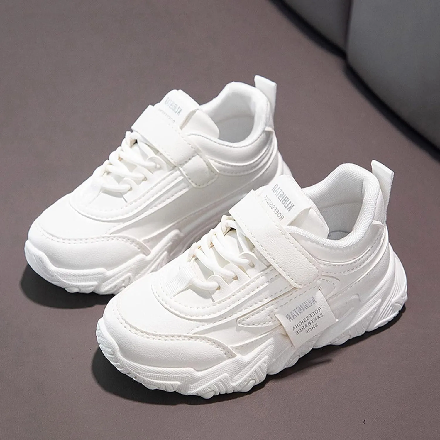 Kid Sneakers Girls Boys Running Walking Sports Adjustable Strap Sneakers Waterproof High Top Lightweight Casual Shoes