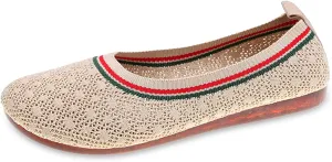 Ladies Fashion Breathable Mesh Knitted Round Toe Flat Sole Comfortable Casual Shoes Mens Dress Shoe Casual