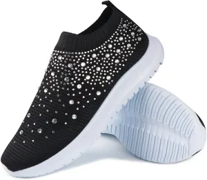 Ladmiple Running Shoes Womens Slip On Sneakers Arch Support Walking Tennis Shoes Non Slip Comfortable Workout Gym Shoes