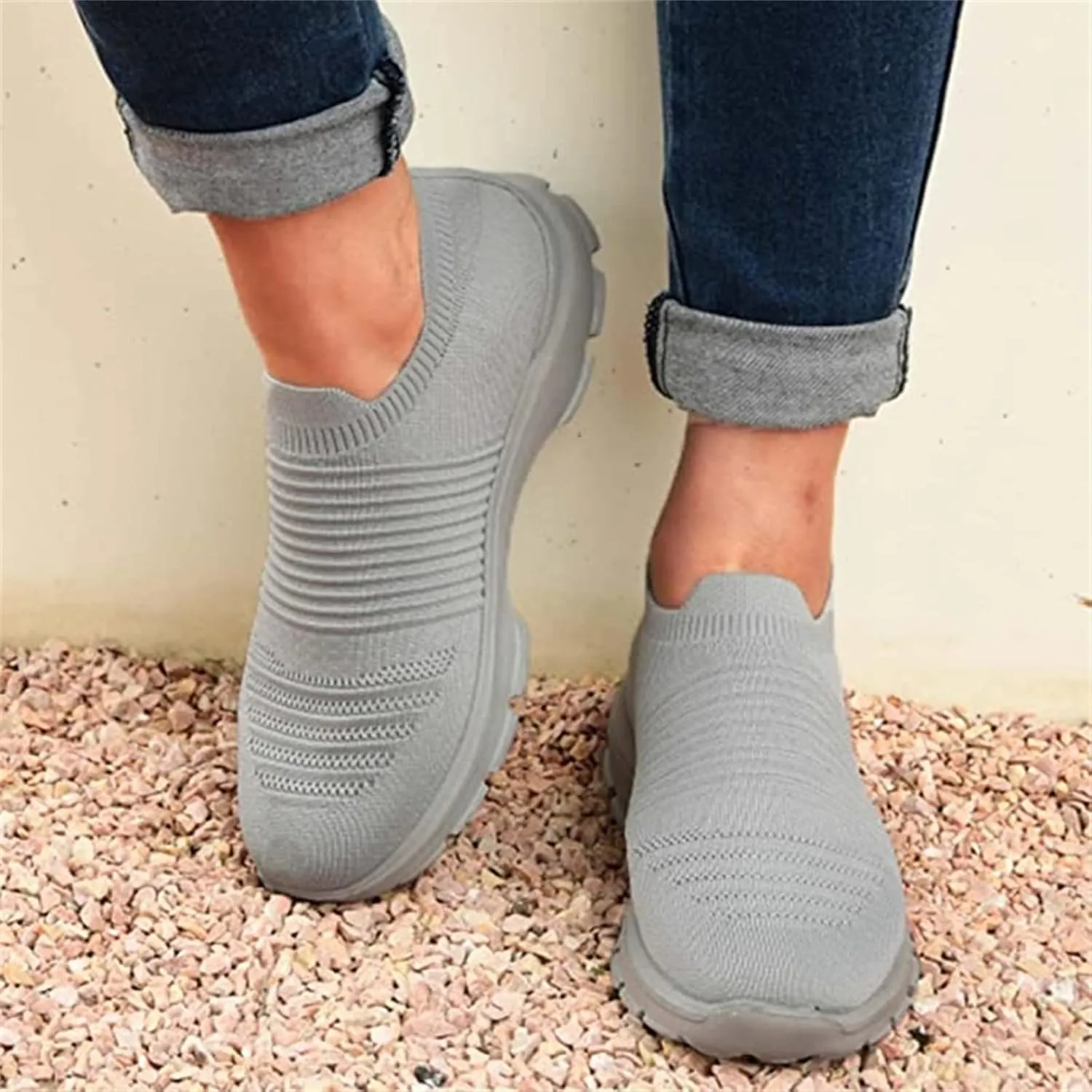 Ladmiple Walking Shoes Women Slip On Lightweight Running Shoes Fashion Tennis Gym Jogging Fitness Athletic Sneakers