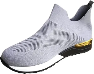 Lausiuoe Sneakers For Women Walking Shoes Slip On Running Shoes Athletic Tennis Fashion Lightweight Mesh Sock Sneakers