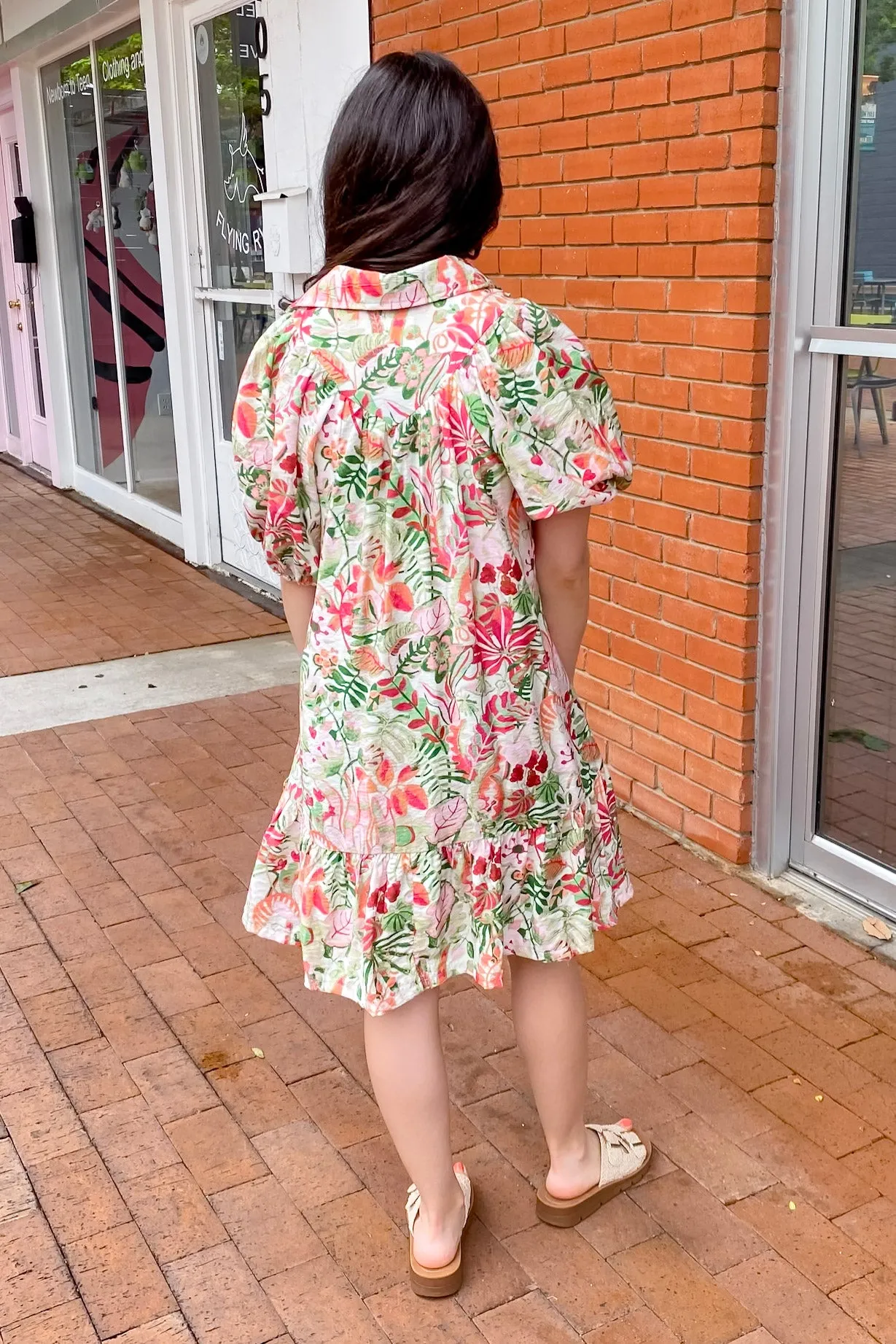 Lucky For You Floral Print Green Dress