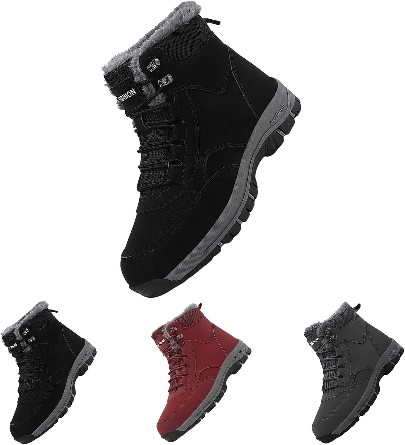 Men Work Boots Waterproof Hiking Sneakers Women's Slip On Warm Women Workout Shoes Business Casual Winter Backpacking Snow Botas Warm Water Hike Grounded Footwear