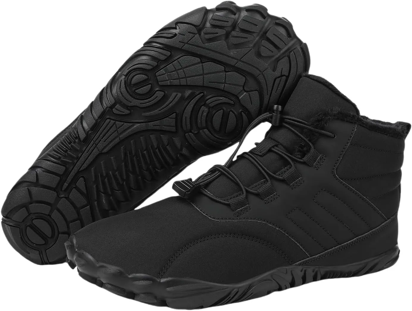 Men's & Women's Winter Barefoot Hiking Boots, Zero Drop, Waterproof, Wide Toe Box, Slip-On, Lightweight Fur Lining, Ankle Booties, Ideal for Hiking, Walking, Trail Running, Snow Adventures, Unisex