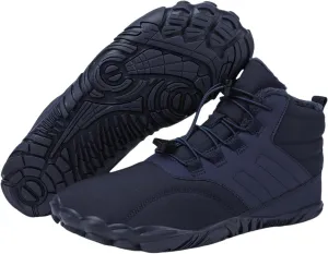 Men's & Women's Winter Barefoot Hiking Boots, Zero Drop, Waterproof, Wide Toe Box, Slip-On, Lightweight Fur Lining, Ankle Booties, Ideal for Hiking, Walking, Trail Running, Snow Adventures, Unisex