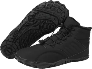 Men's & Women's Winter Barefoot Hiking Boots, Zero Drop, Waterproof, Wide Toe Box, Slip-On, Lightweight Fur Lining, Ankle Booties, Ideal for Hiking, Walking, Trail Running, Snow Adventures, Unisex