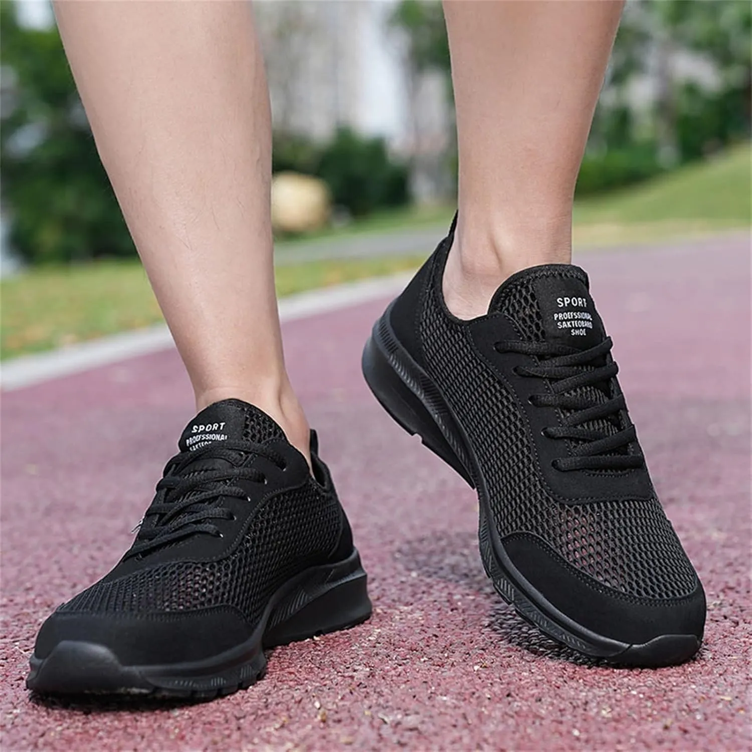 Mens Non Slip Walking Sneakers Lightweight Breathable Slip on Running Shoes Athletic Gym Tennis Shoes for Men
