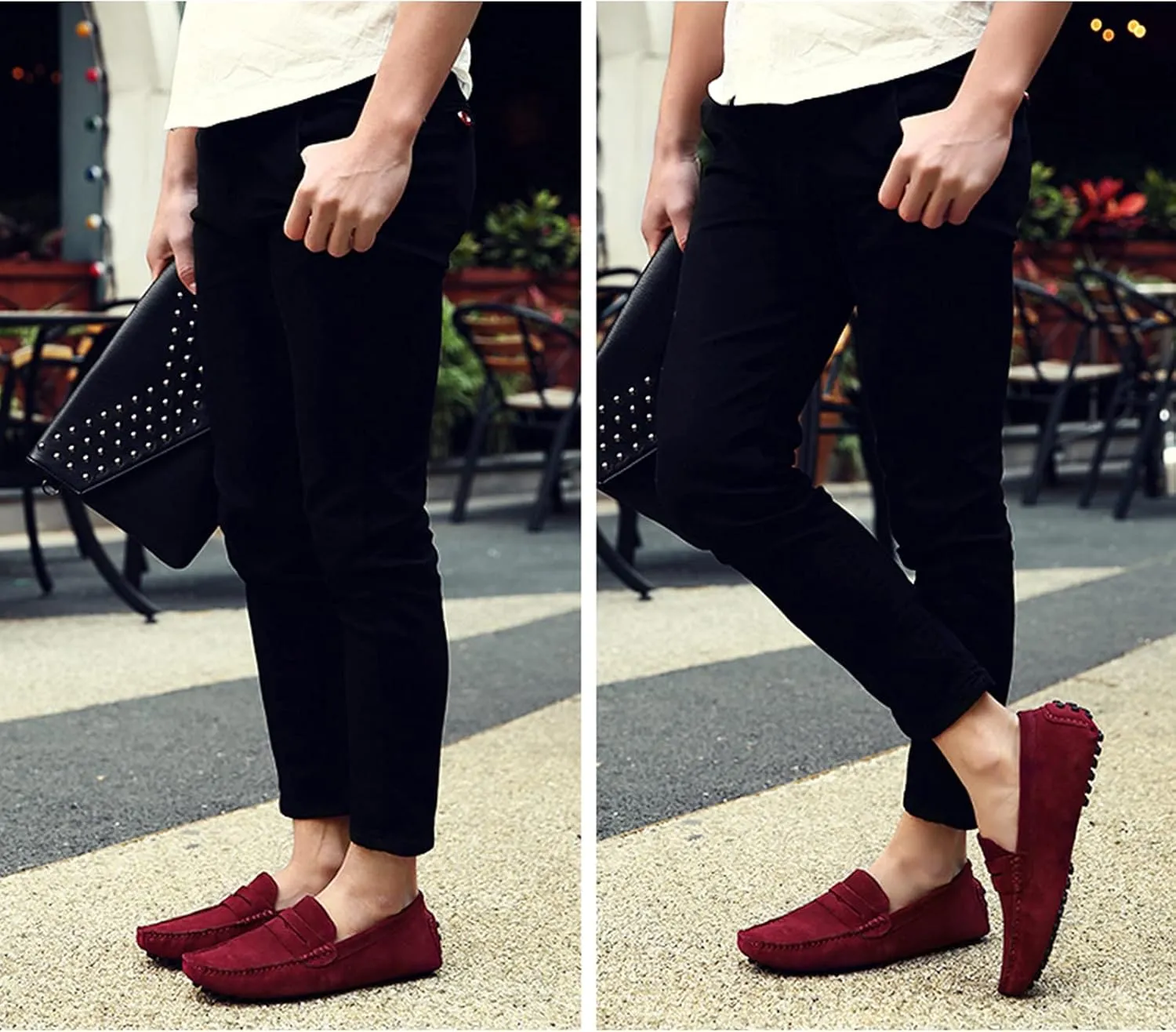 Men's Penny Loafers Moccasin Suede Leather Slip On Casual Dress Driving Shoes