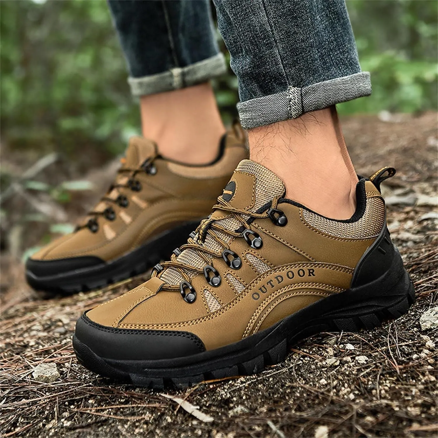 Mens Slip On Hiking Shoes Non Slip Tennis Running Shoes Outdoor Lightweight Breathable Comfortable Workout Sneakers