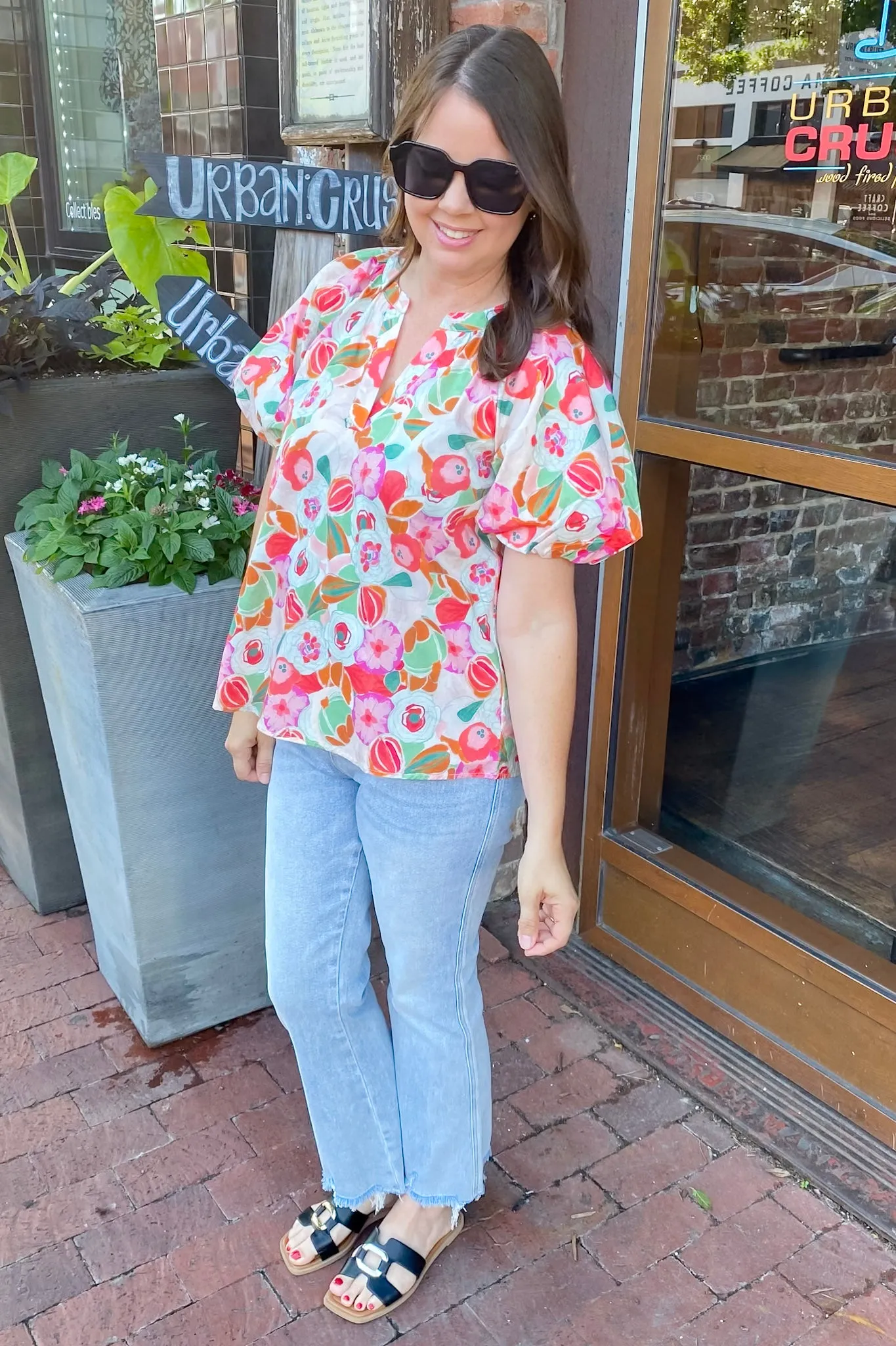 Picnic in the Park Floral Print Top