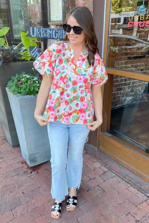 Picnic in the Park Floral Print Top