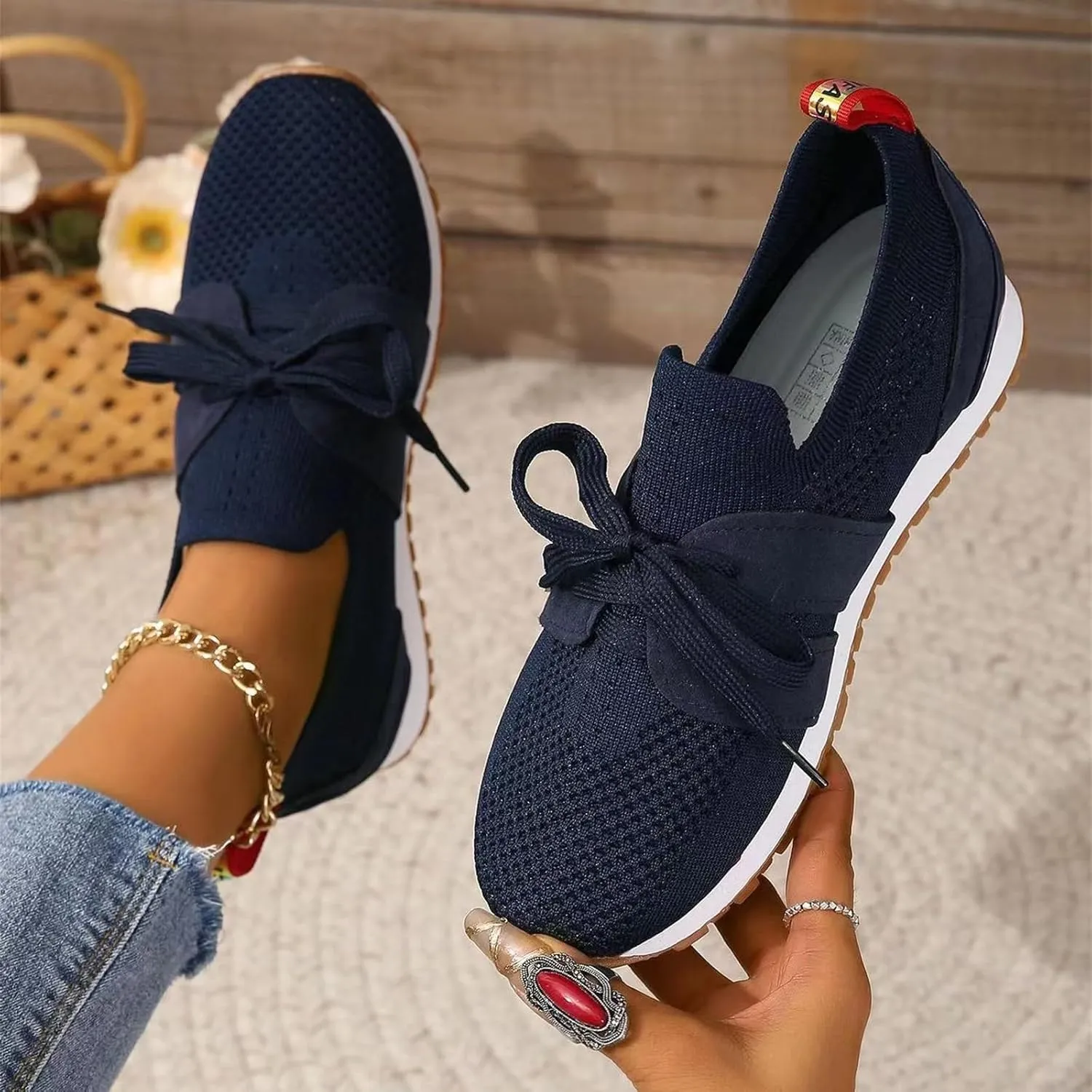 Running Shoes For Women Lightweight Tennis Shoes Non Slip Gym Workout Shoes Breathable Mesh Walking Slip On Sneakers
