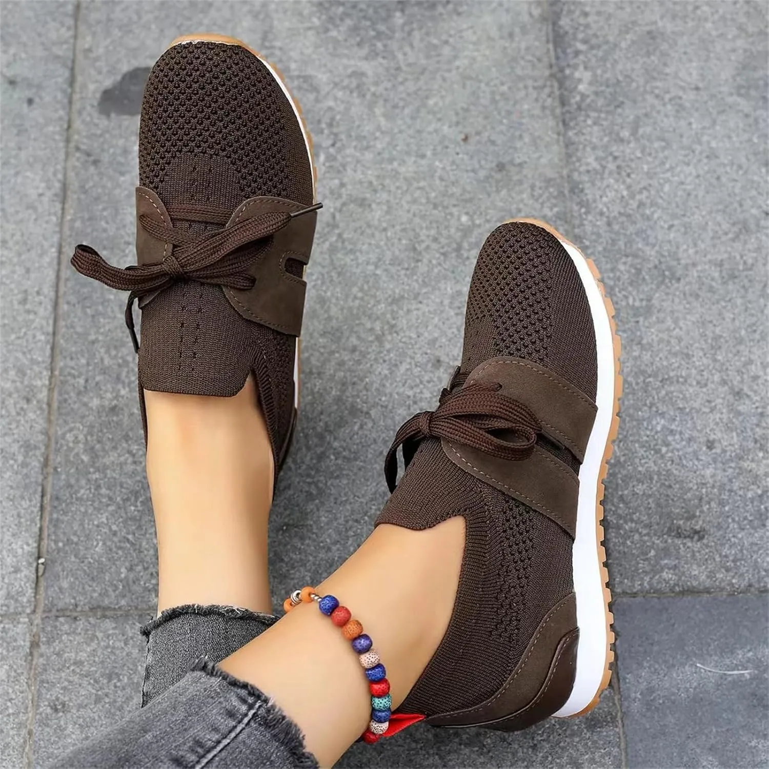 Running Shoes For Women Lightweight Tennis Shoes Non Slip Gym Workout Shoes Breathable Mesh Walking Slip On Sneakers