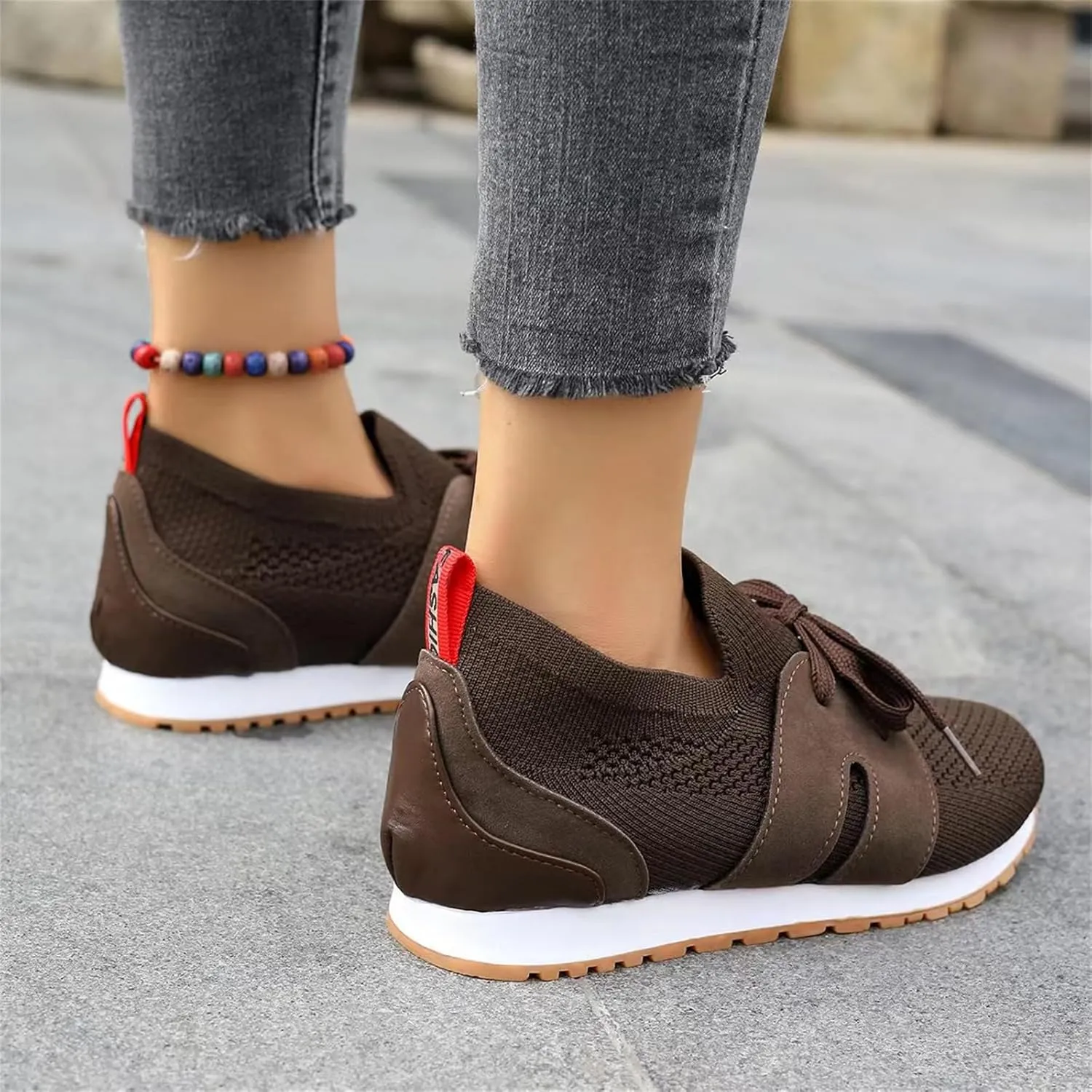 Running Shoes For Women Lightweight Tennis Shoes Non Slip Gym Workout Shoes Breathable Mesh Walking Slip On Sneakers