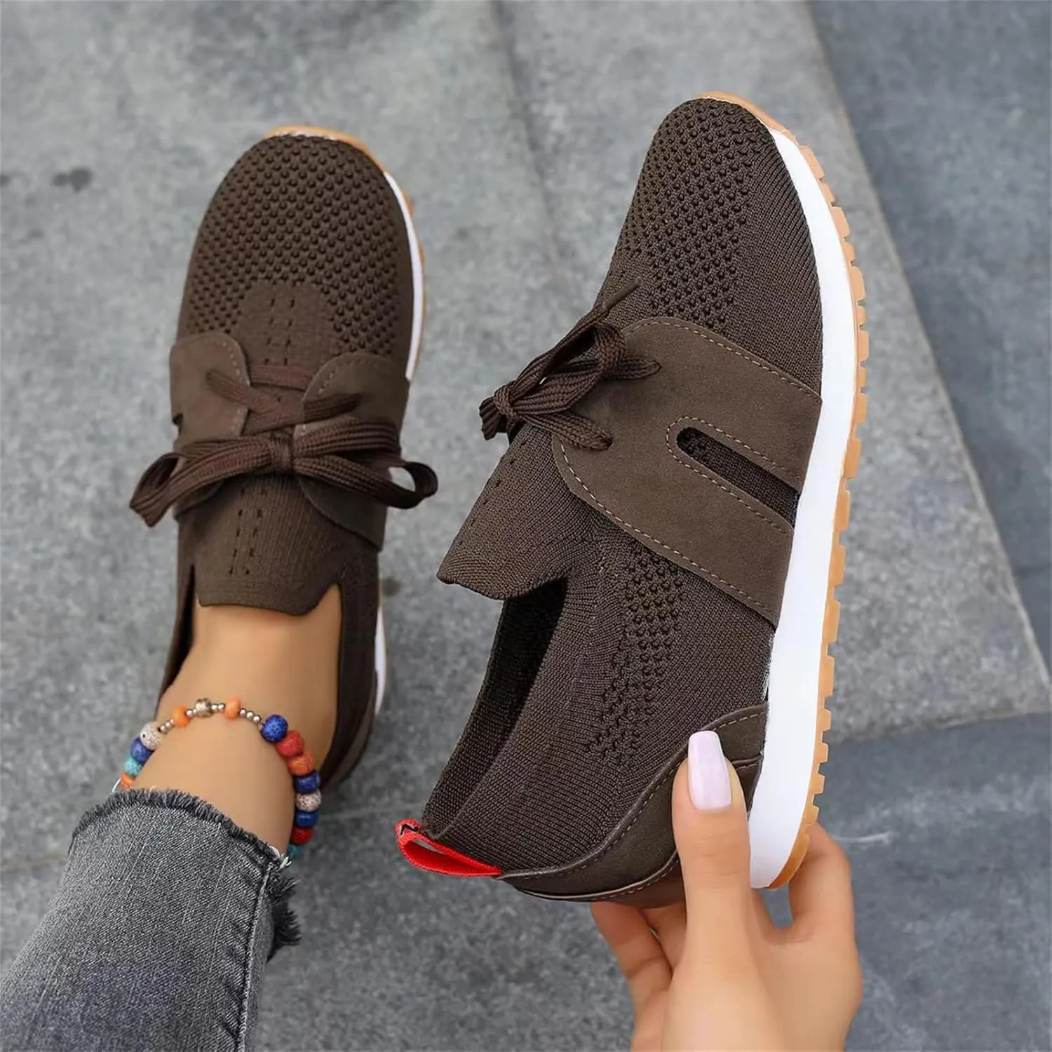 Running Shoes For Women Lightweight Tennis Shoes Non Slip Gym Workout Shoes Breathable Mesh Walking Slip On Sneakers