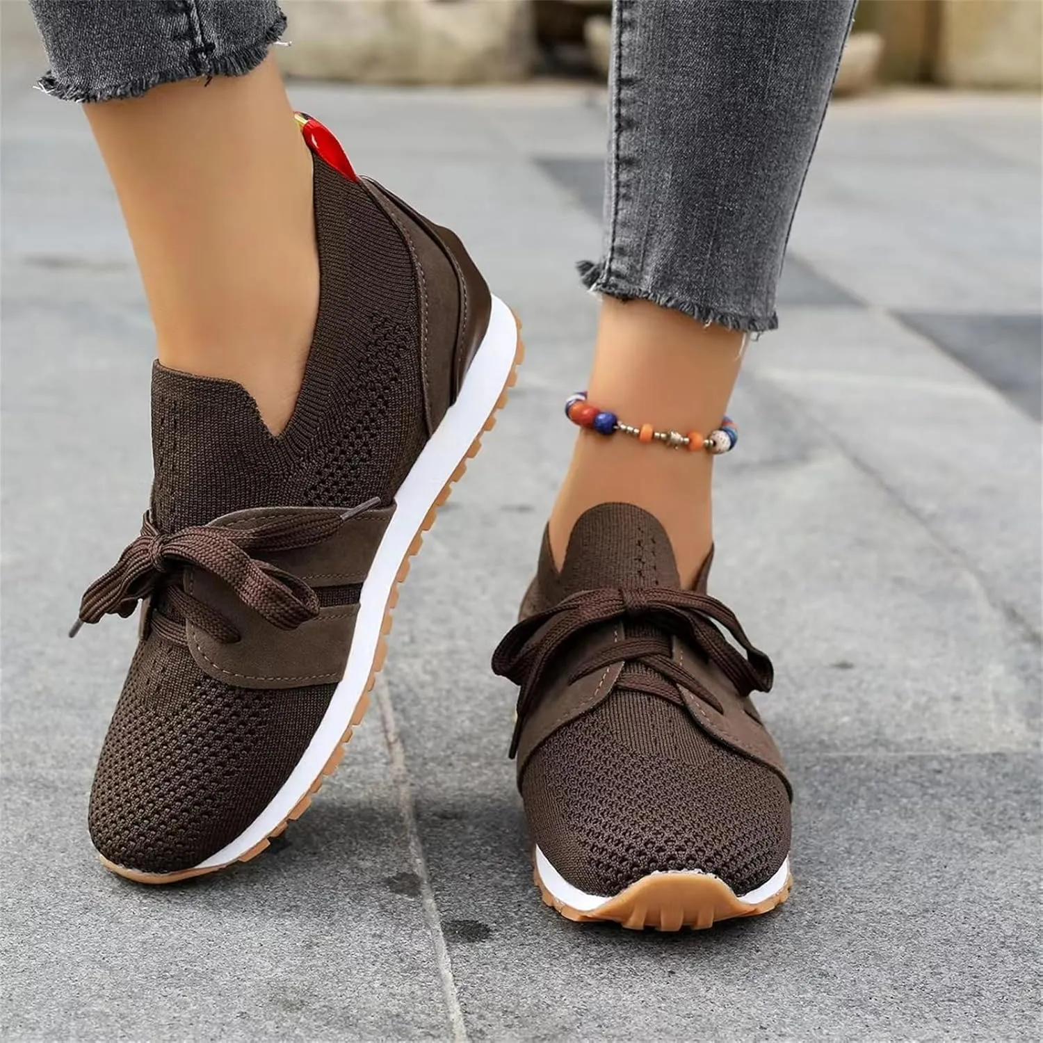 Running Shoes For Women Lightweight Tennis Shoes Non Slip Gym Workout Shoes Breathable Mesh Walking Slip On Sneakers