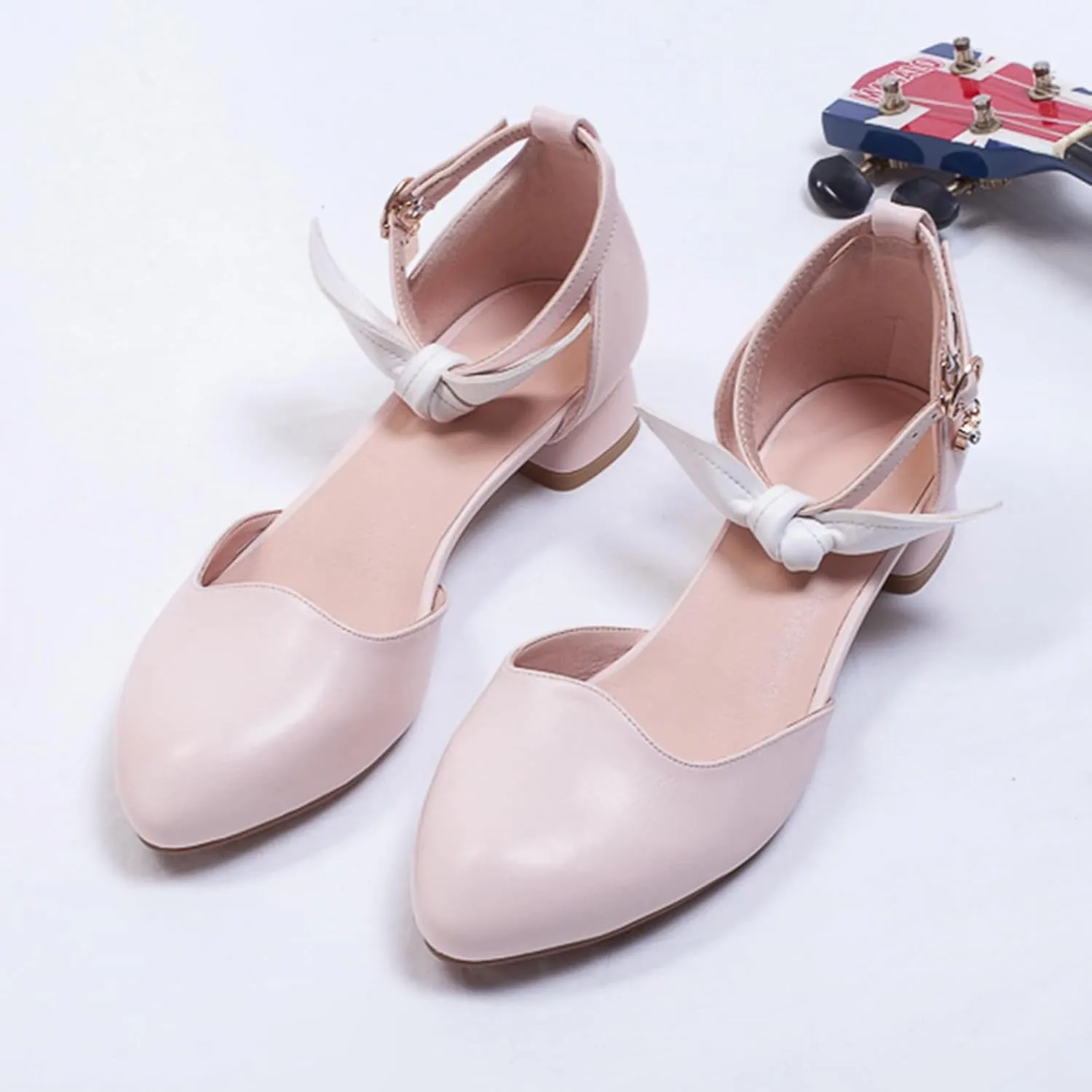 Sandals Shoe for Big Kid Summer Children Shoes Thick Heels Sandals Wrapped Feet Princess Single Shoes Fashionable Bow Princess