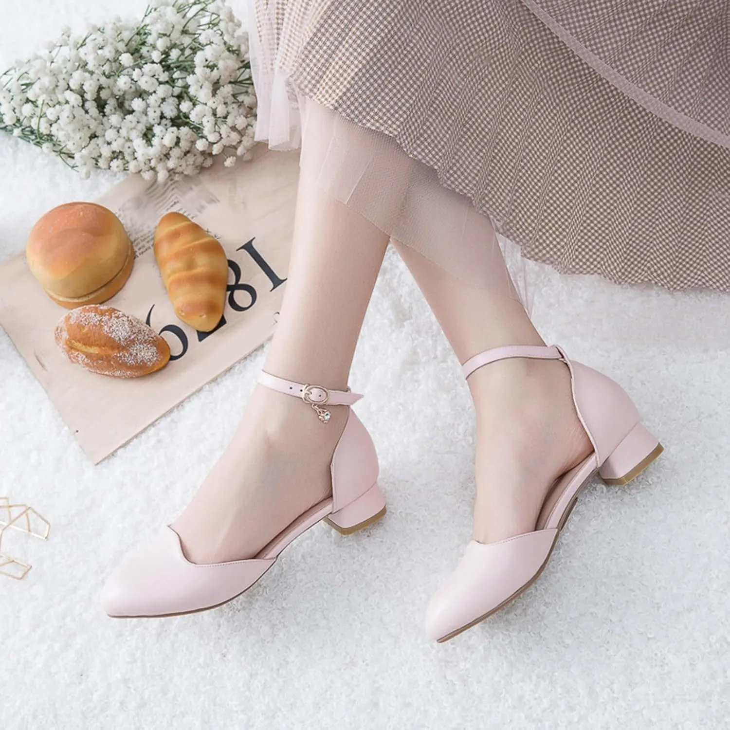 Sandals Shoe for Big Kid Summer Children Shoes Thick Heels Sandals Wrapped Feet Princess Single Shoes Fashionable Bow Princess