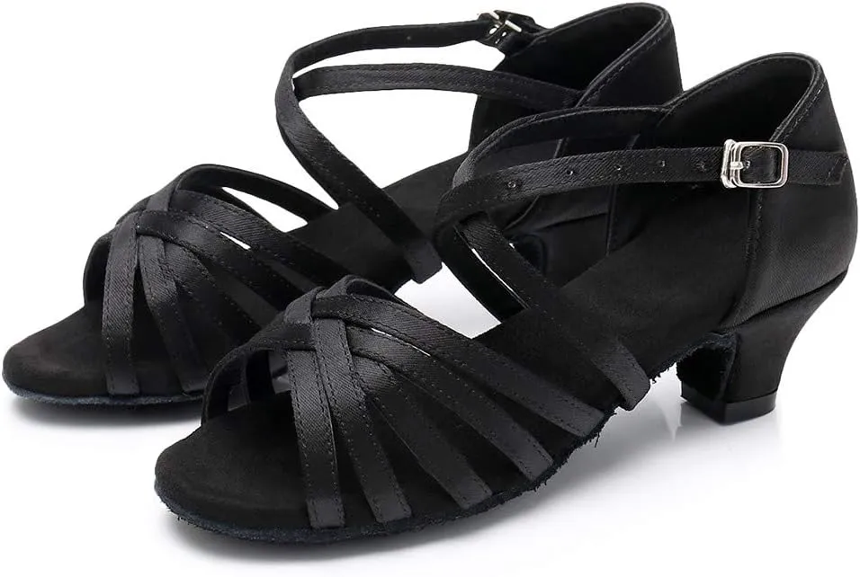 Sandals Women 2025 Fashion Latin Dance Shoes Ballroom Mid Heel Dance Shoes Strappy Wedding Bridesmaid Shoes
