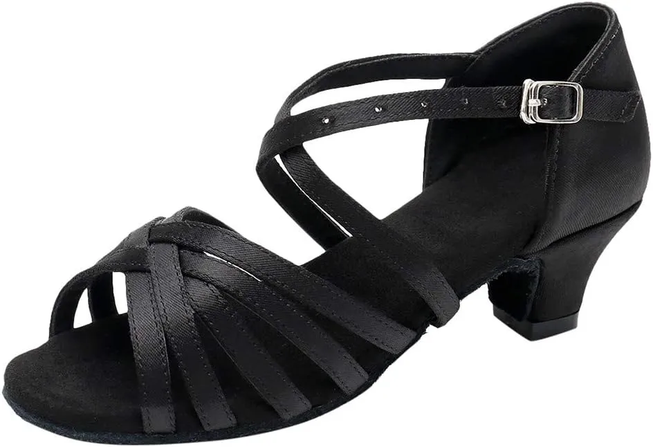 Sandals Women 2025 Fashion Latin Dance Shoes Ballroom Mid Heel Dance Shoes Strappy Wedding Bridesmaid Shoes
