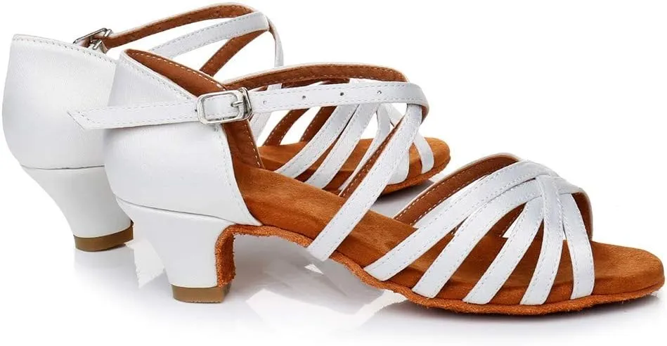 Sandals Women 2025 Fashion Latin Dance Shoes Ballroom Mid Heel Dance Shoes Strappy Wedding Bridesmaid Shoes