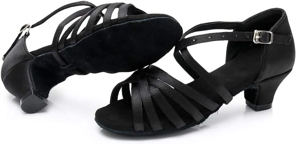 Sandals Women 2025 Fashion Latin Dance Shoes Ballroom Mid Heel Dance Shoes Strappy Wedding Bridesmaid Shoes