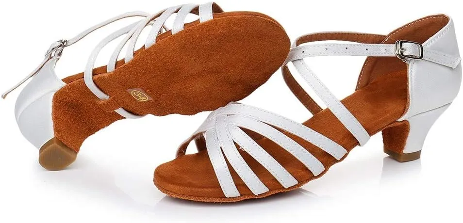Sandals Women 2025 Fashion Latin Dance Shoes Ballroom Mid Heel Dance Shoes Strappy Wedding Bridesmaid Shoes